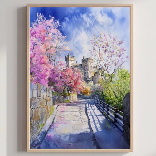 Stirling Castle Scotland United Kingdom Watercolor Print: Scotland Travel Art Poster