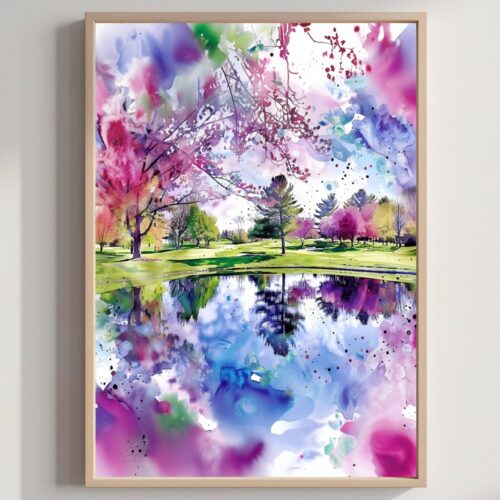 Pine Valley Golf Club Pine Hill New Jersey USA Watercolor Print: American Travel Poster