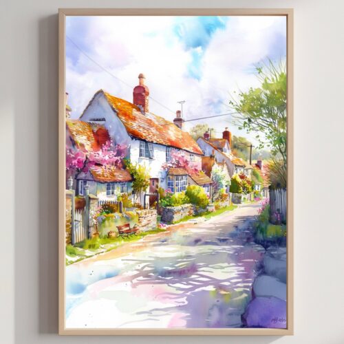 Appledore Kent England Watercolor Print: United Kingdom Travel Art Poster