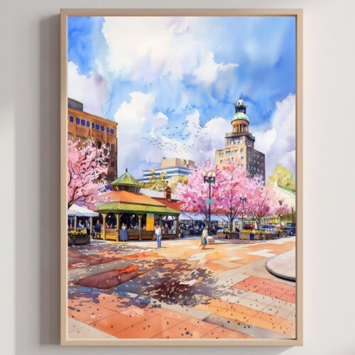 Knoxville Tennessee USA Watercolor Print: American Travel Art Poster