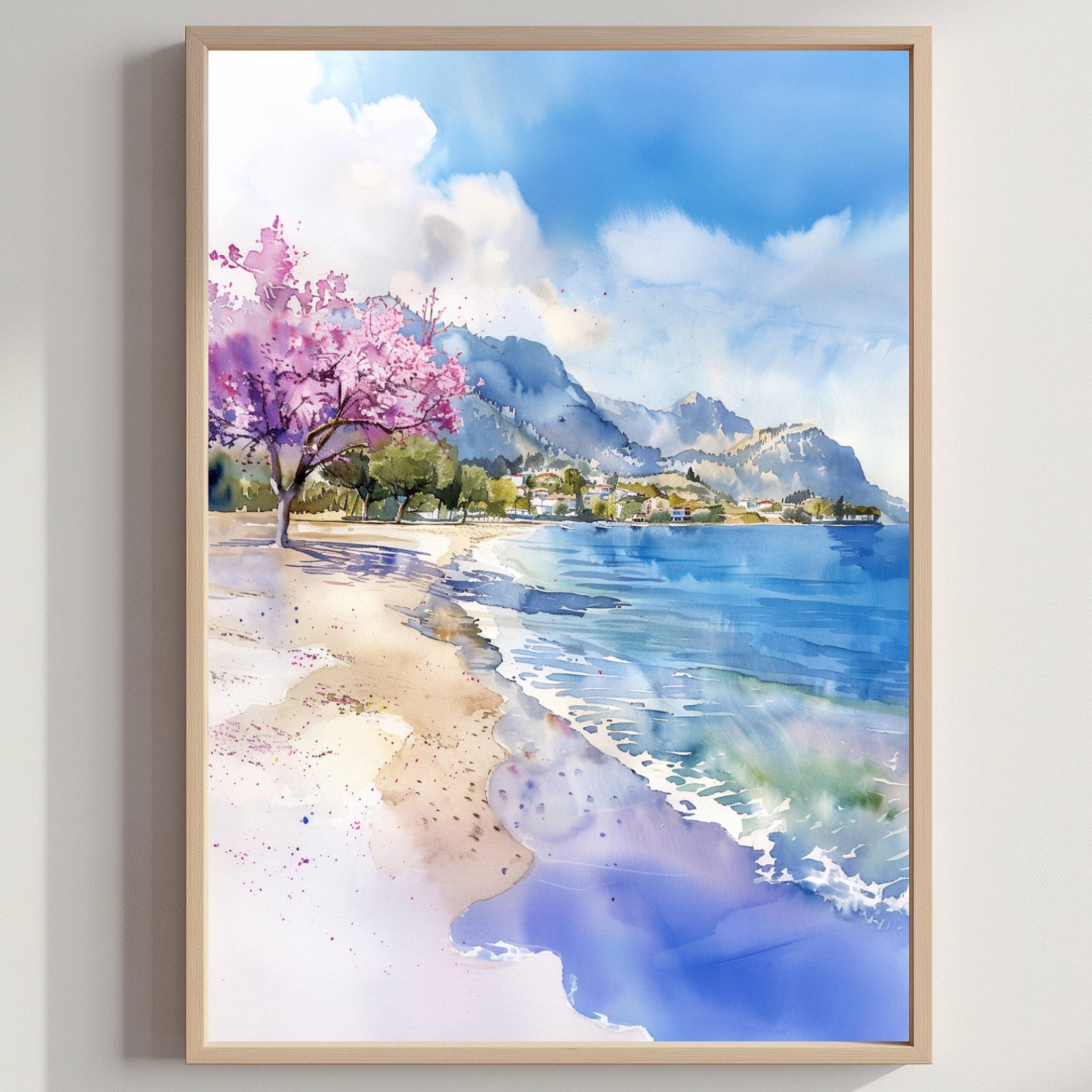 Marmaris Turkey Watercolor Print: Europe Travel Art Poster