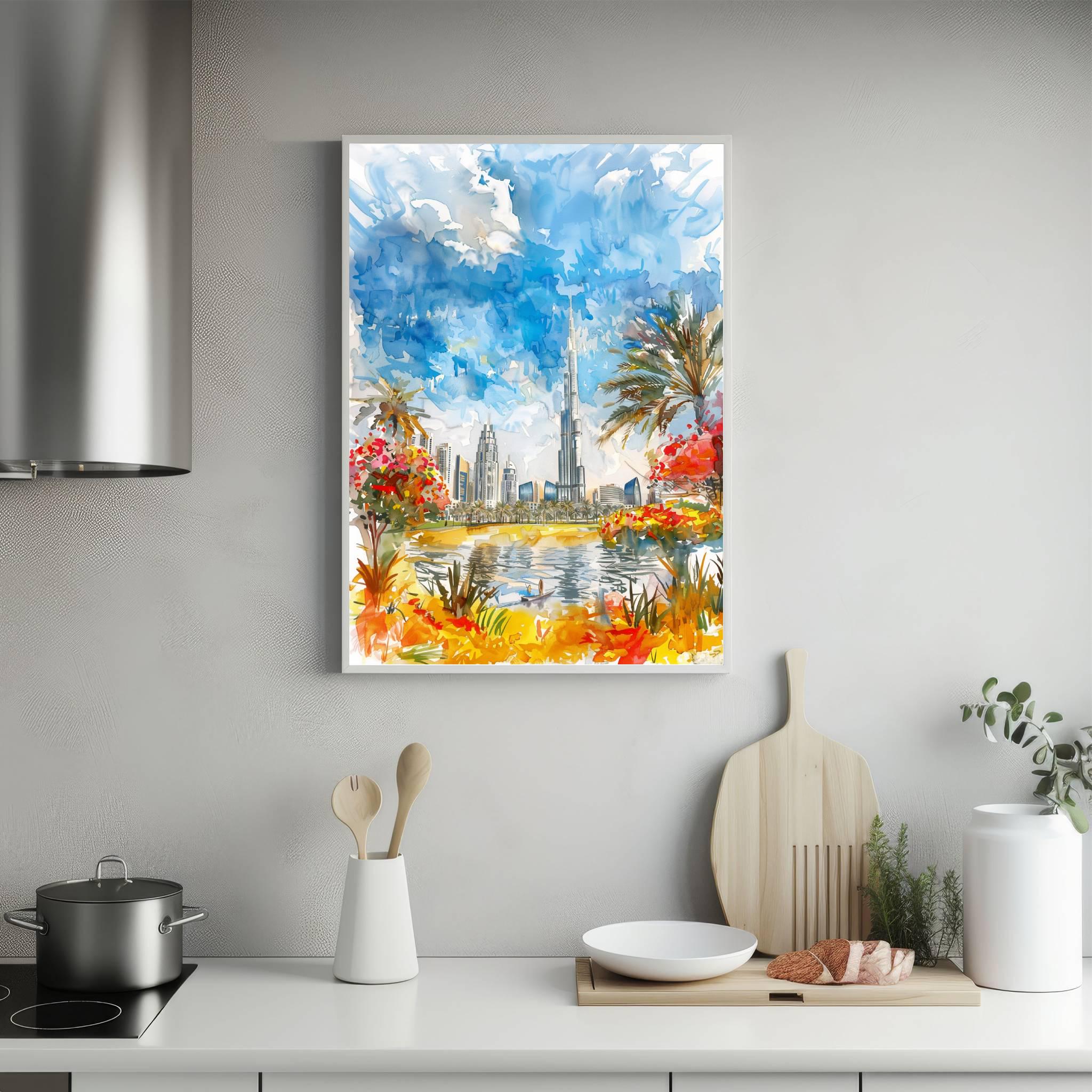 Burj Azizi Dubai Watercolor Print: United Arab Emirates Travel Art Poster - Image 3