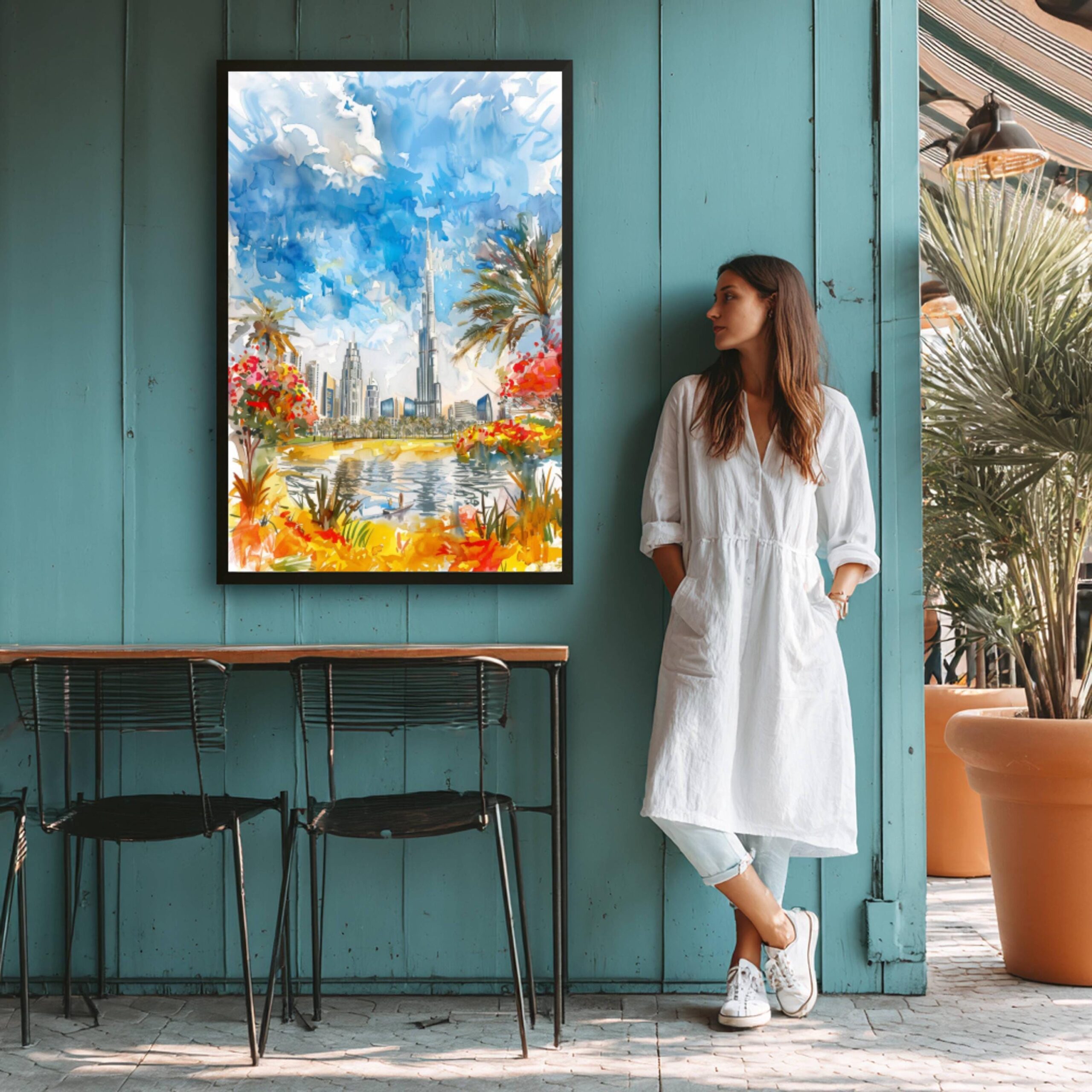 Burj Azizi Dubai Watercolor Print: United Arab Emirates Travel Art Poster - Image 9