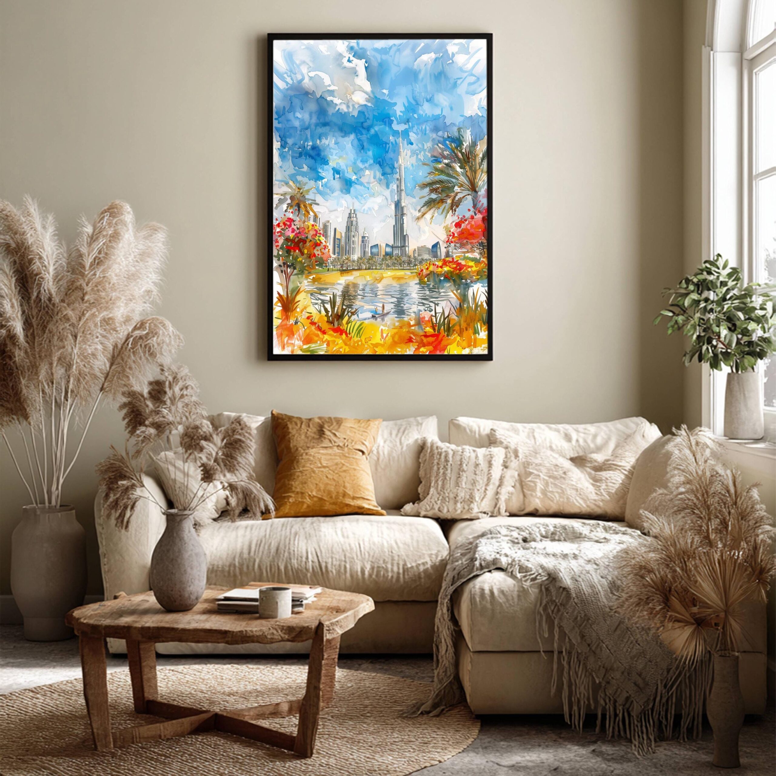 Burj Azizi Dubai Watercolor Print: United Arab Emirates Travel Art Poster - Image 4