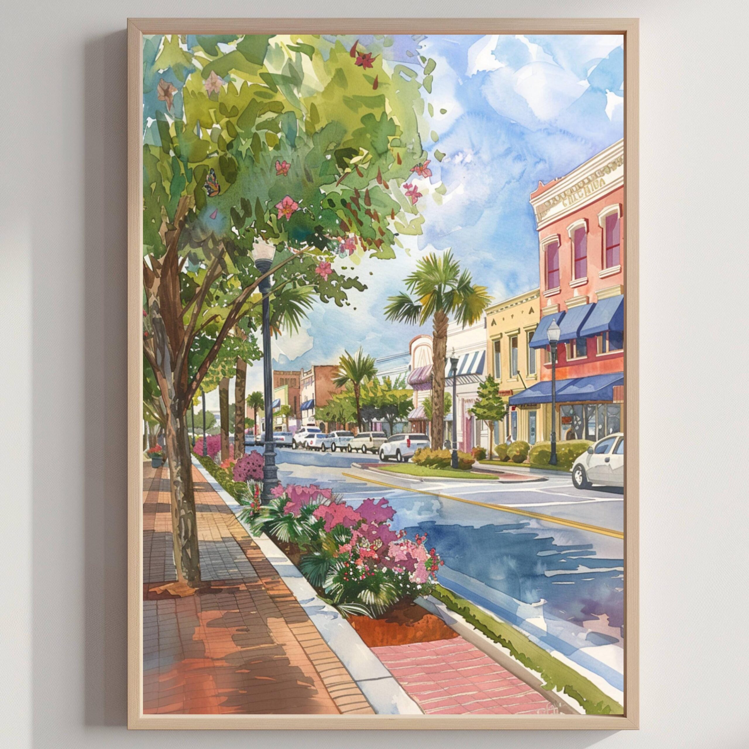 Tallahassee Florida USA Watercolor Print: Travel Art Poster