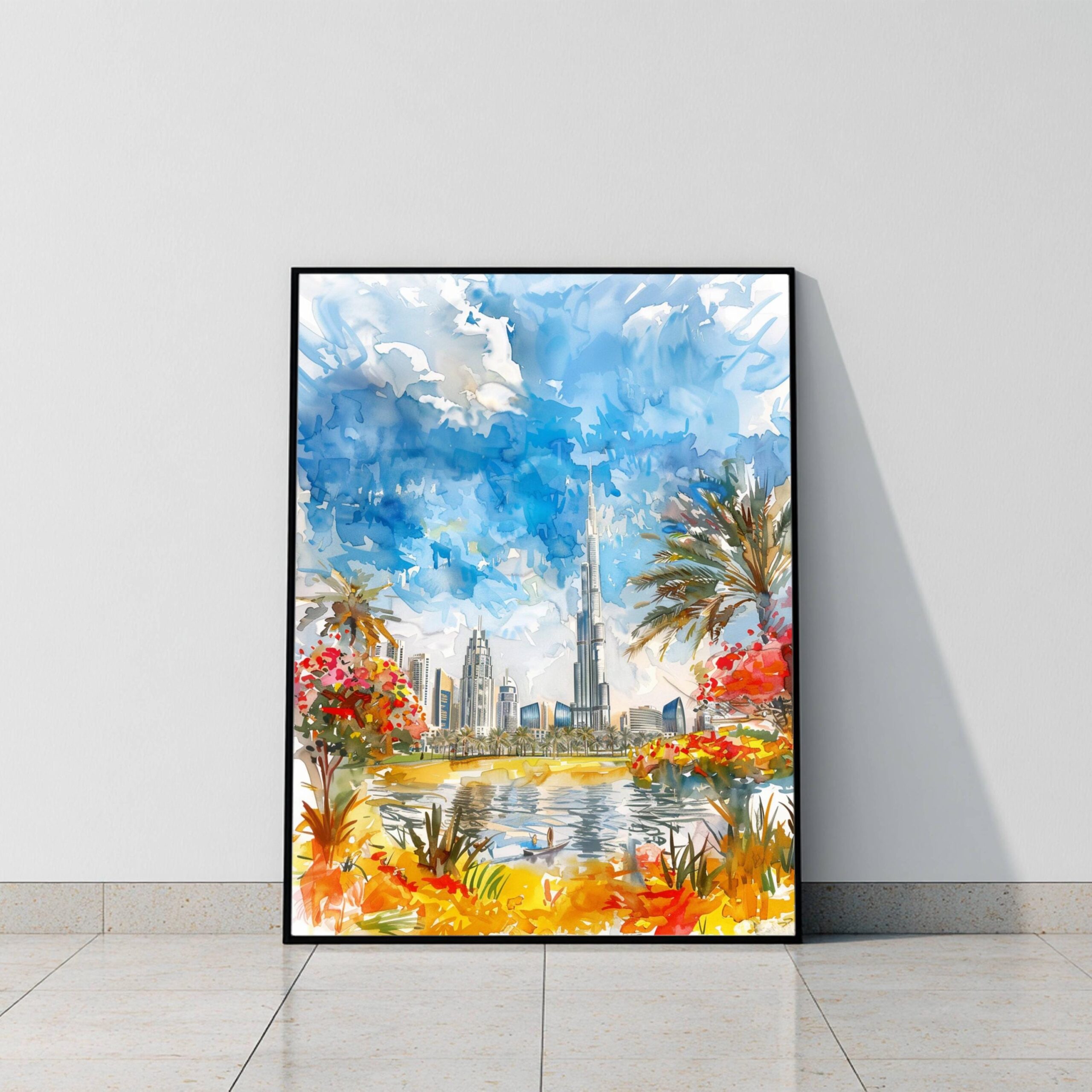 Burj Azizi Dubai Watercolor Print: United Arab Emirates Travel Art Poster - Image 10