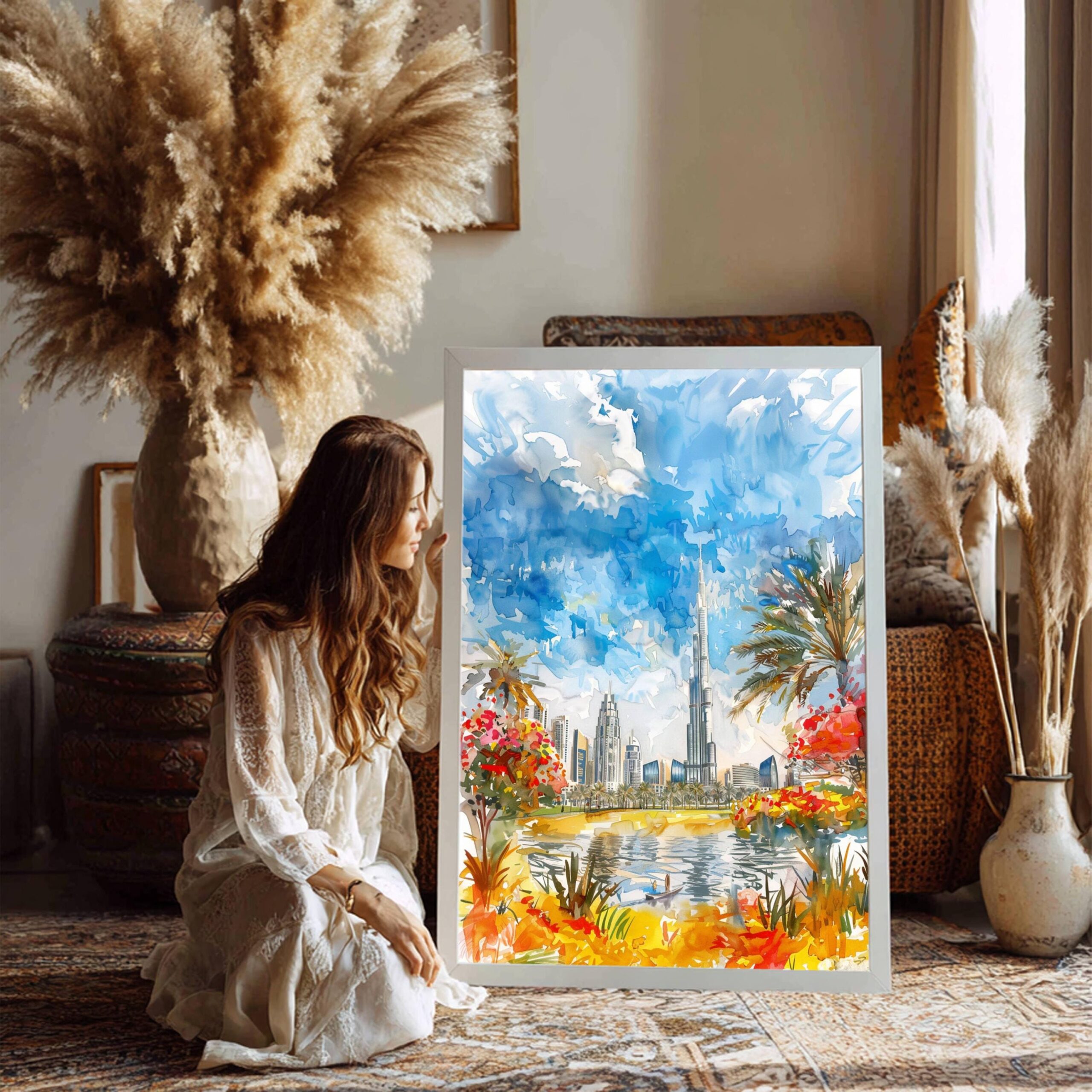 Burj Azizi Dubai Watercolor Print: United Arab Emirates Travel Art Poster - Image 7