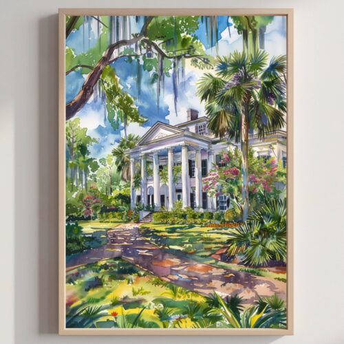 Tallahassee Florida USA Watercolor Print: Travel Art Poster