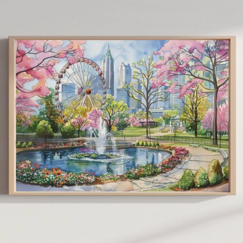 Atlanta Georgia USA Watercolor Print: American Travel Art Poster