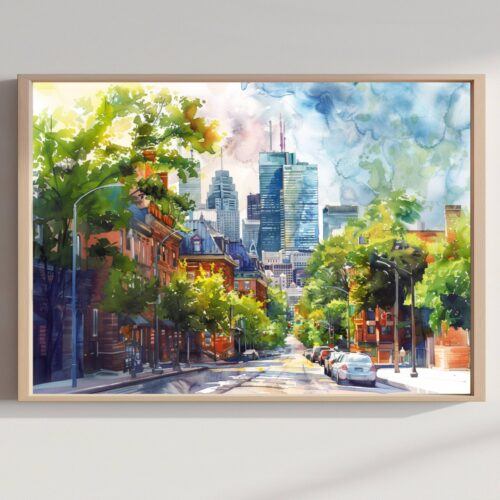 Montreal Canada North America Watercolor Print: Travel Art Poster