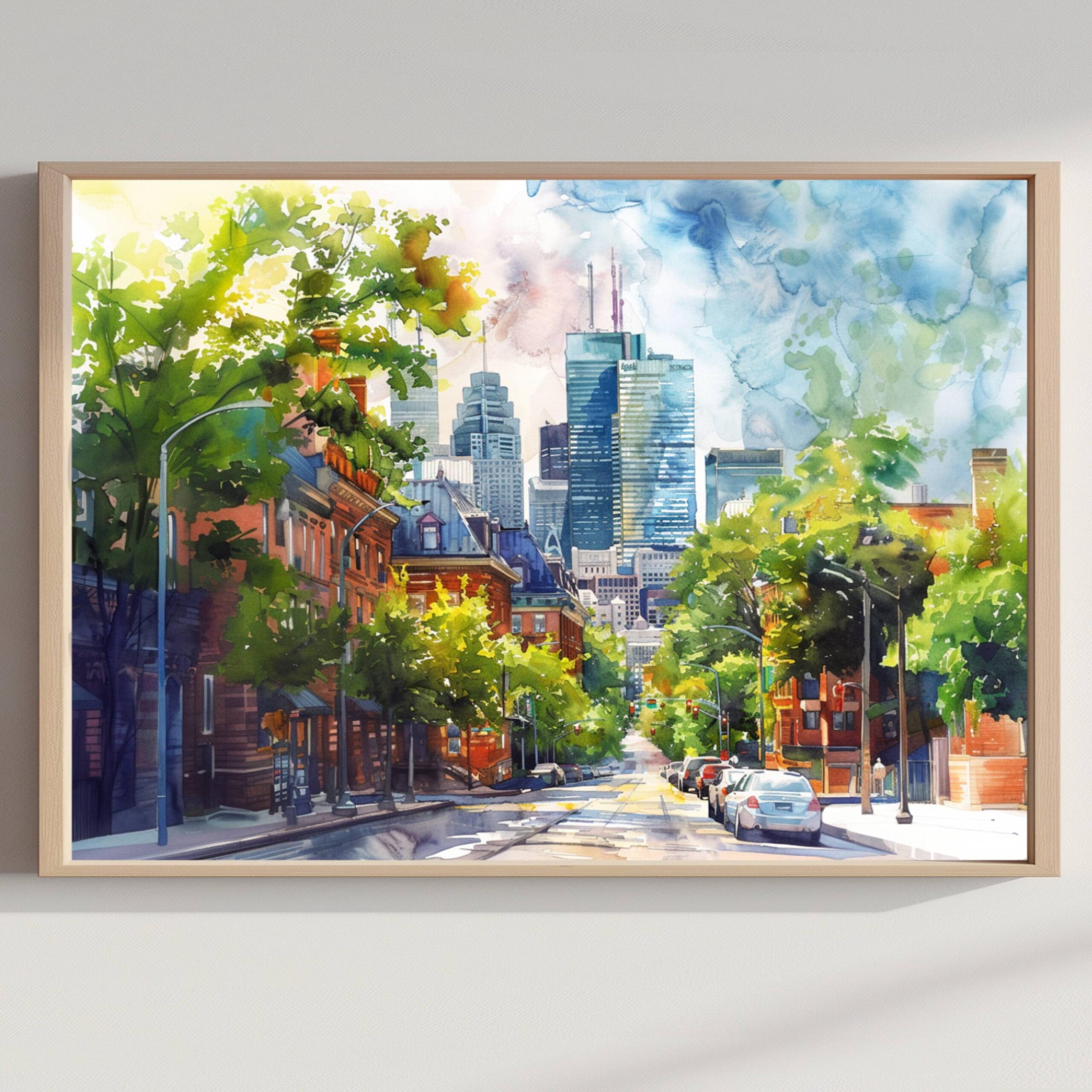 Montreal Canada North America Watercolor Print: Travel Art Poster