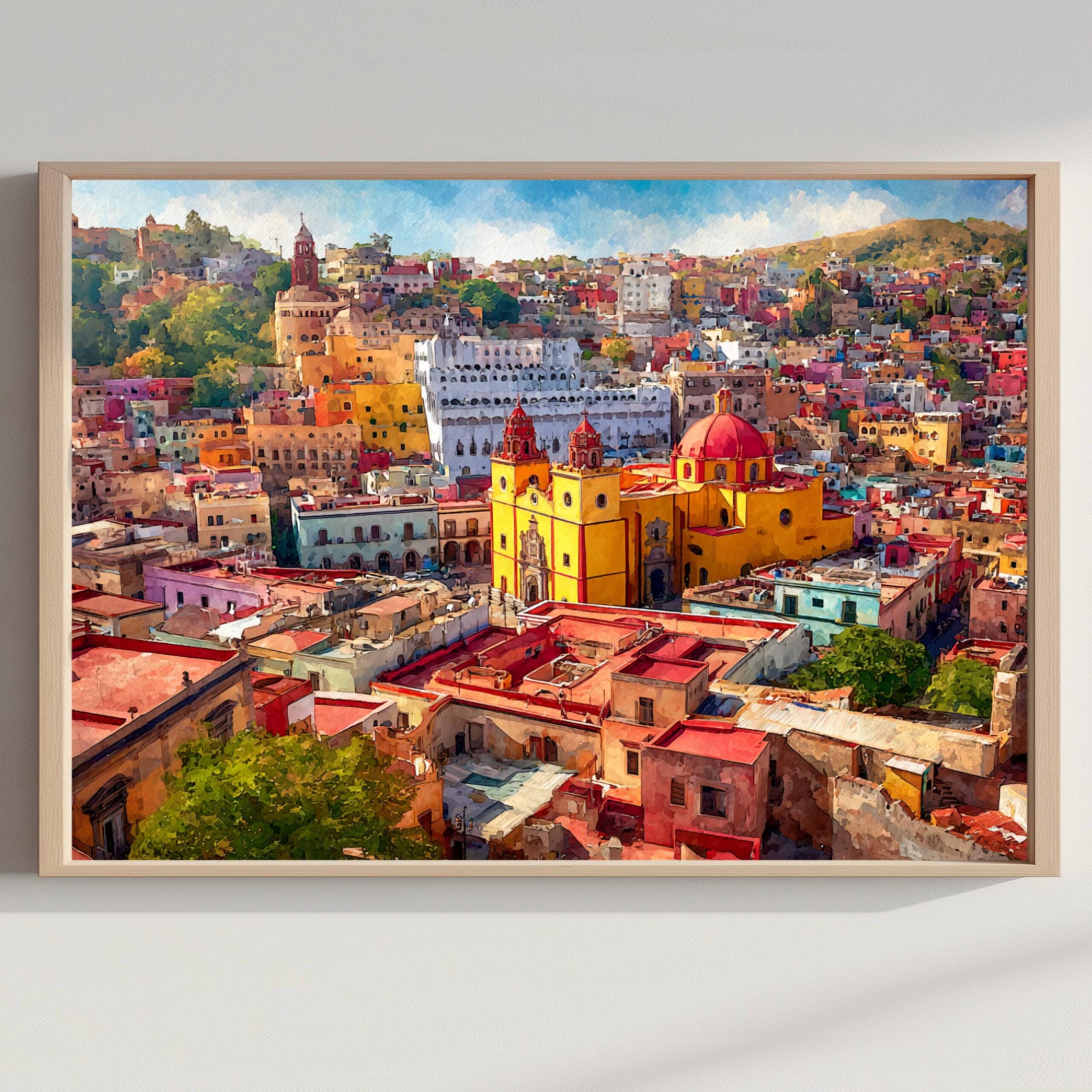Guadalajara Mexico Watercolor Print: North America Travel Art Poster