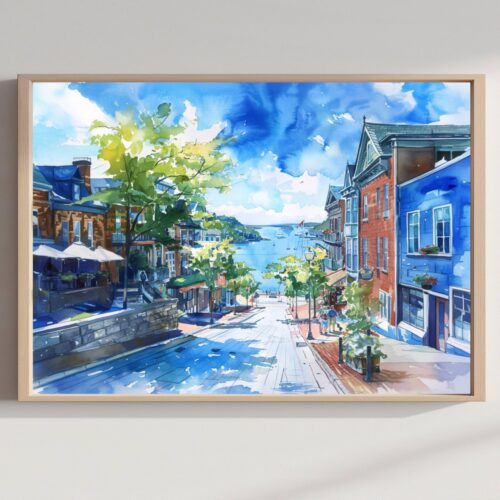 Halifax Canada North America Watercolor Print: Travel Art Poster