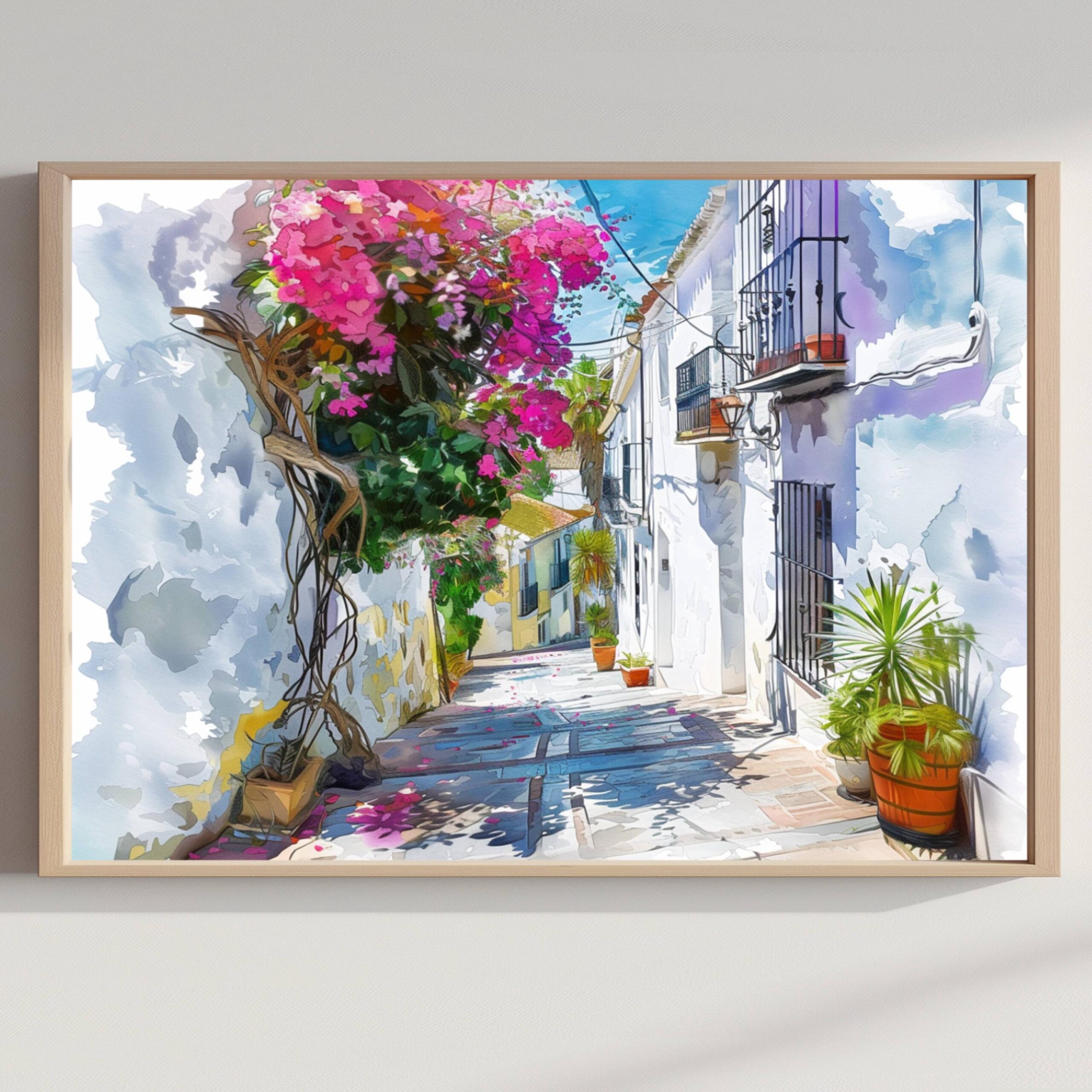 Estepona Spain Watercolor Print: Europe Travel Art Poster