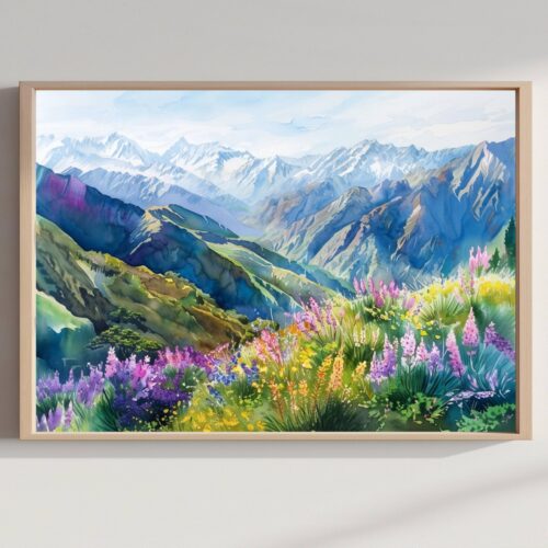 New Zealand Watercolor Art Print: Travel Art Poster