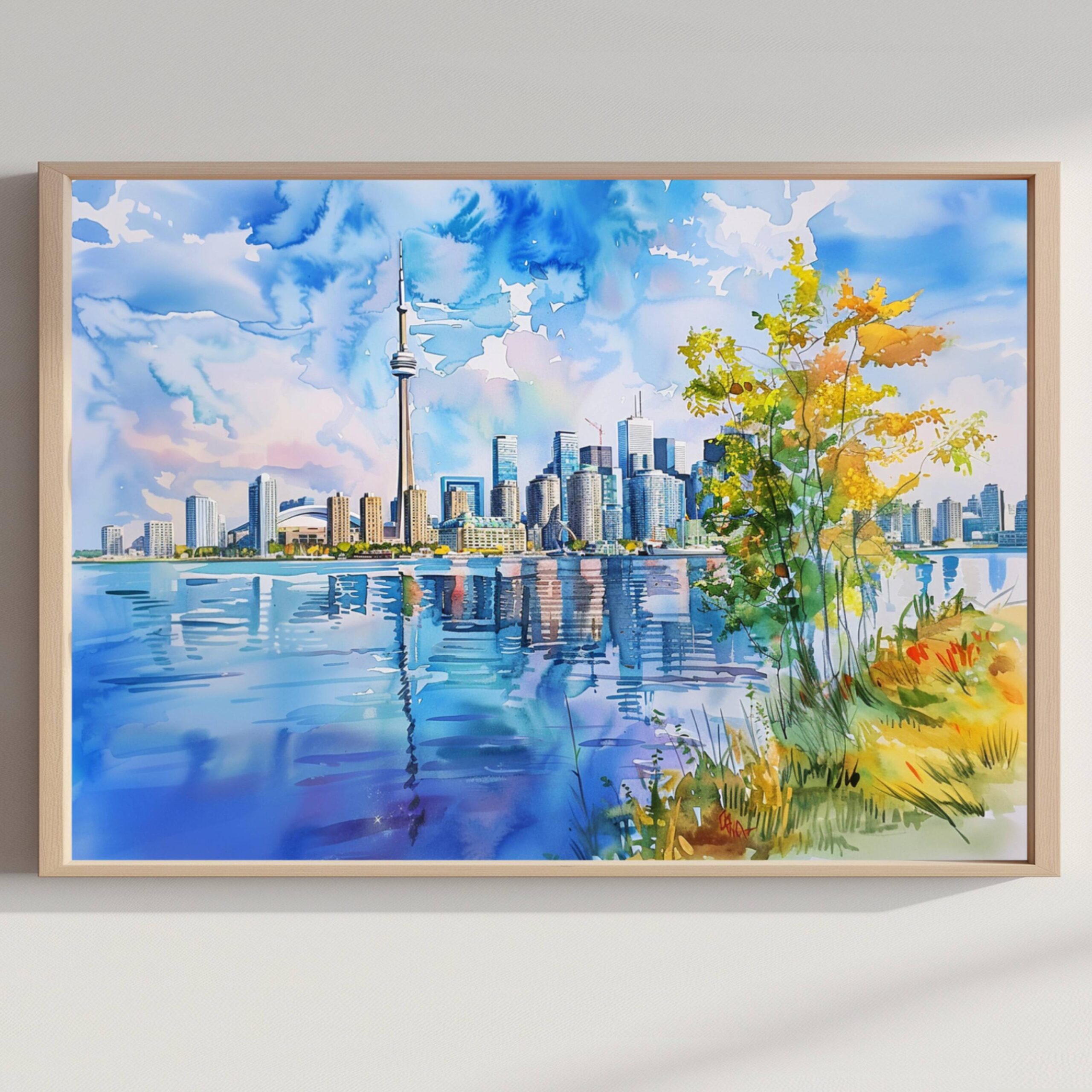 Toronto Canada North America Watercolor Print: Travel Art Poster