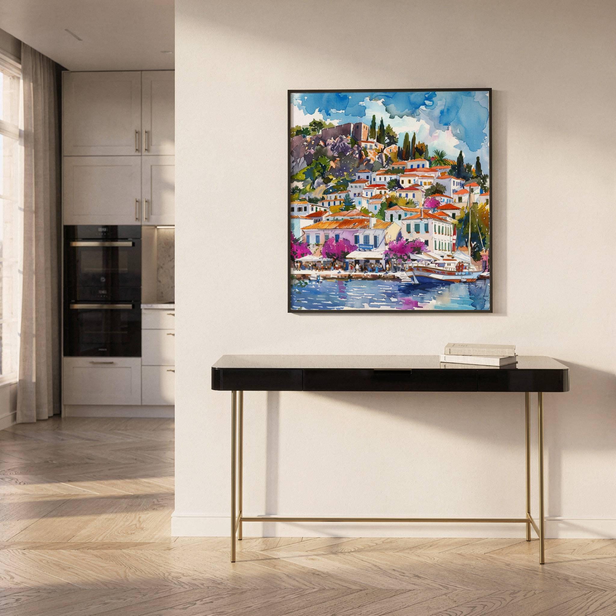 Hydra Island Greece Watercolor Print: Travel Art Poster - Image 7