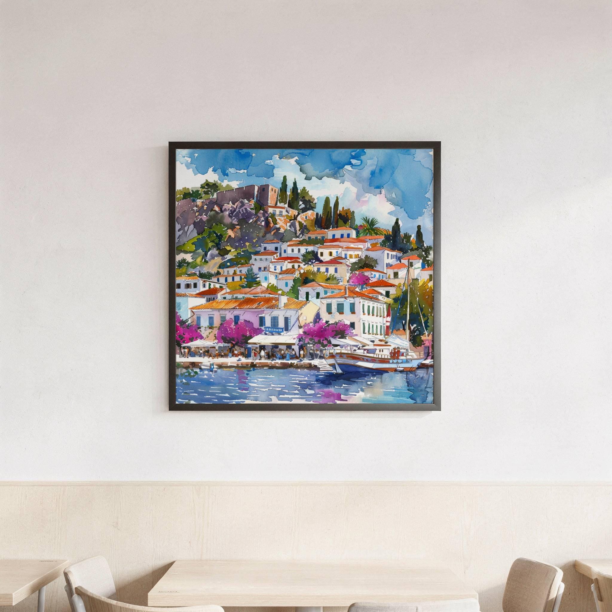Hydra Island Greece Watercolor Print: Travel Art Poster - Image 4