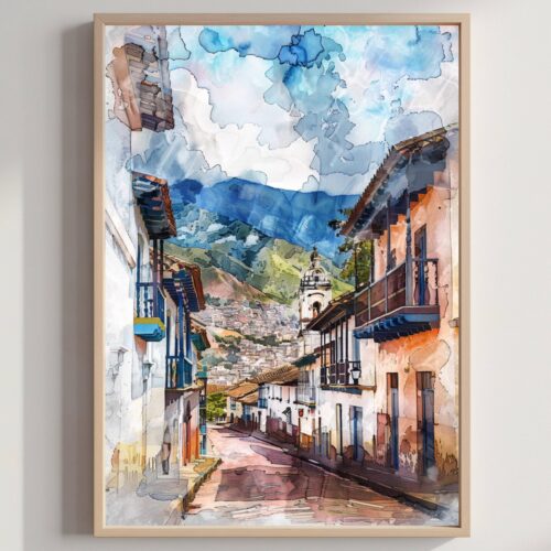 Ecuador South America Watercolor Print : Travel Art Poster