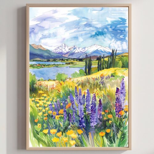 Chile South America Watercolor Print: Travel Art Poster