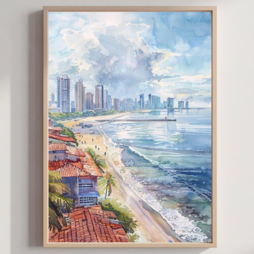 Panama Central America Watercolor: Vacation Travel Art Poster