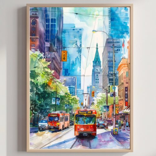 Winnipeg Canada North America Watercolor: Travel Art Poster Print
