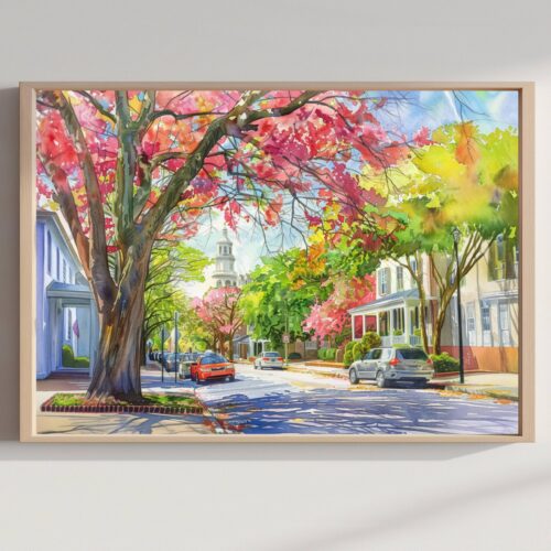 Charleston South Carolina USA Watercolor Print: American Travel Art Poster