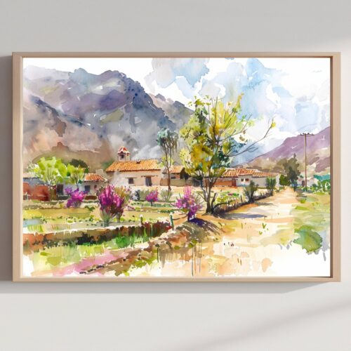 Bolivia South America Watercolor Print: Travel Art Poster