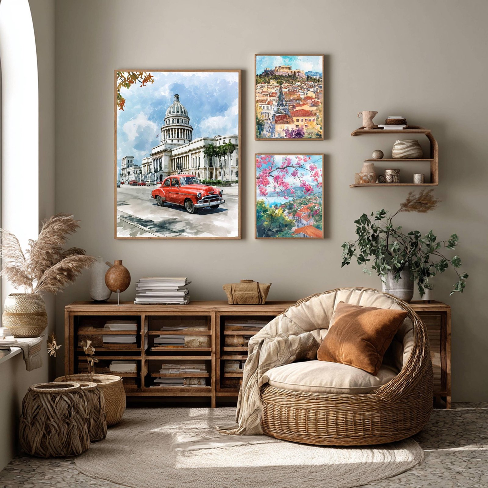 El Capitolio Havana Cuba Caribbean Watercolor Print: Travel Art Poster - Image 2