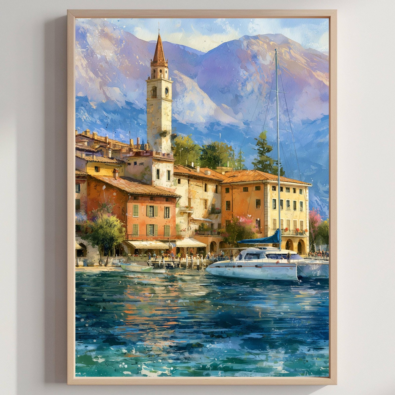 Sirmione Lake Garda Italy Watercolor Print: Travel Art Poster