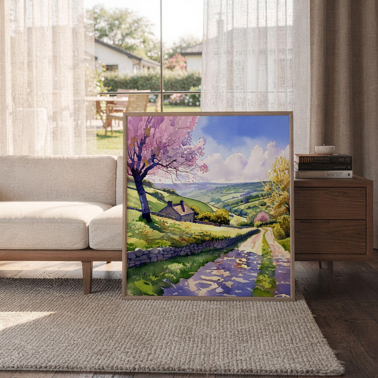 Peak District National Park England Watercolor Print: UK Travel Art Poster Square - Image 6