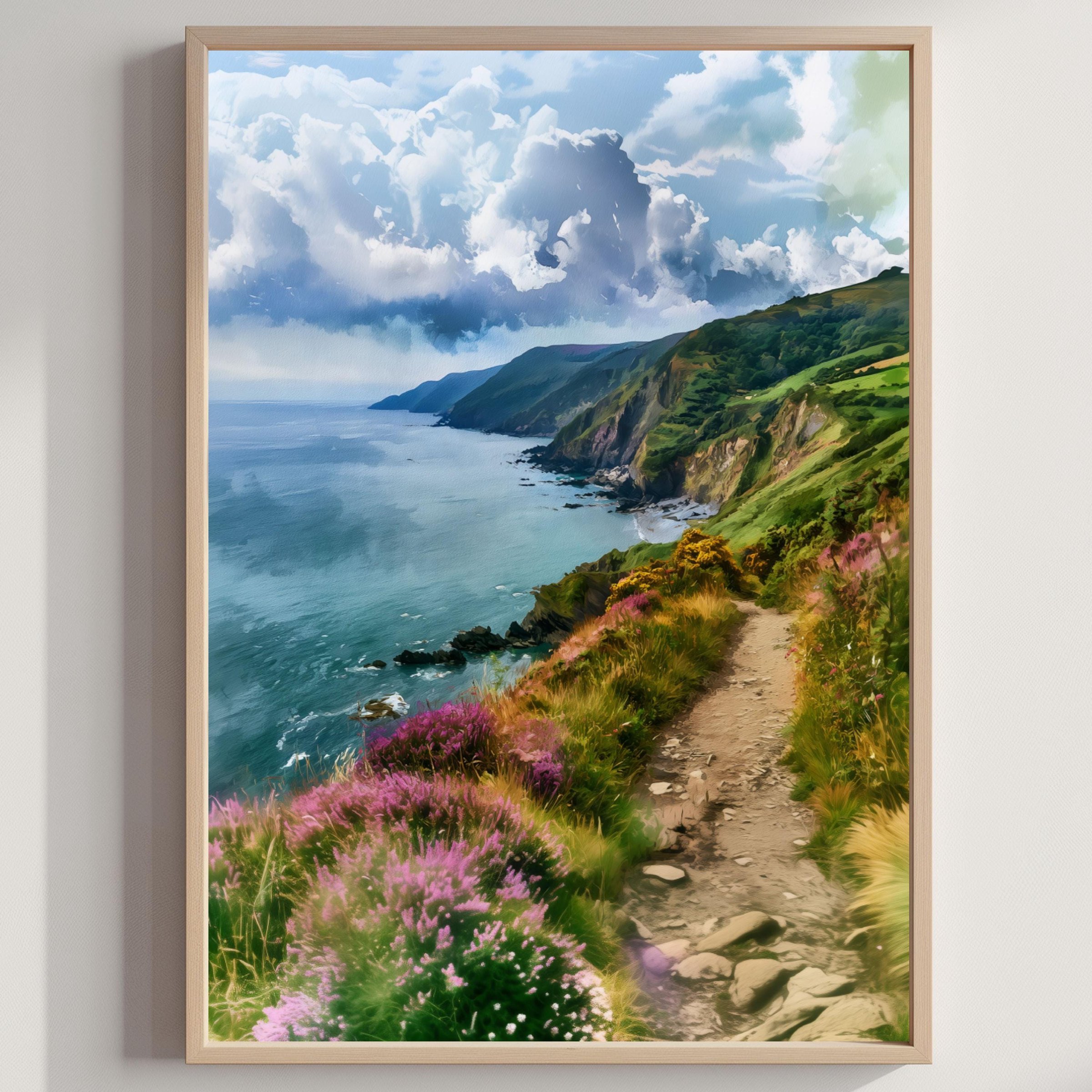 Exmoor National Park England UK Watercolor Print: UK Travel Art Poster