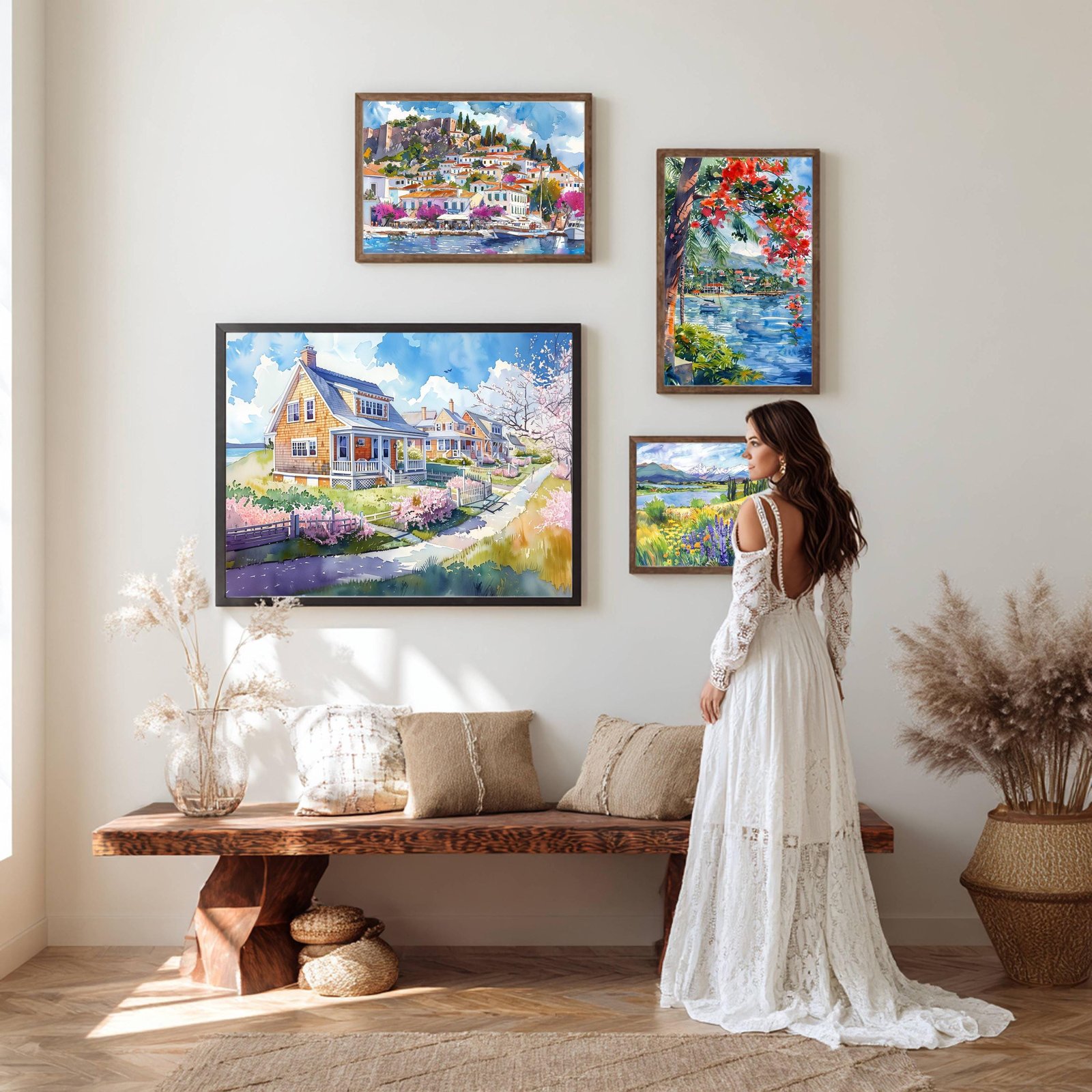Martha's Vineyard Massachusetts Watercolor Print: USA Travel Art Poster - Image 2