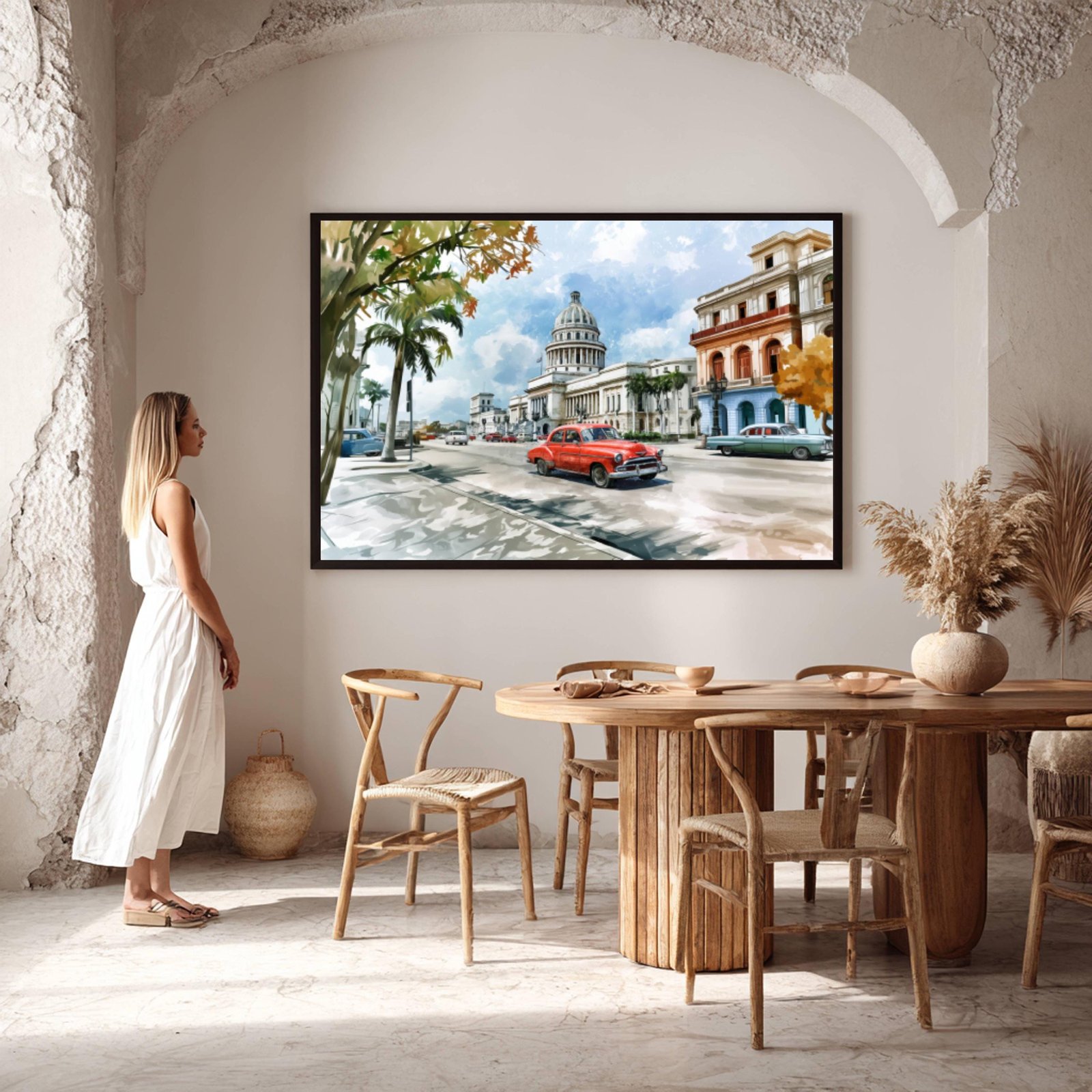 El Capitolio Havana Cuba Watercolor Print: Cuban Travel Art Poster - Image 6