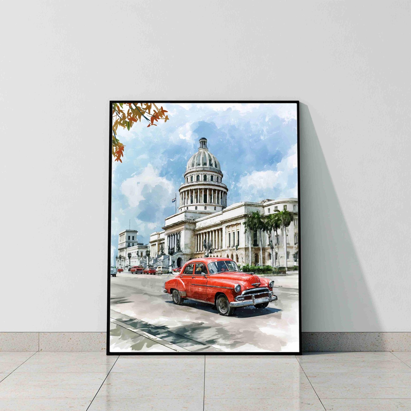 El Capitolio Havana Cuba Caribbean Watercolor Print: Travel Art Poster - Image 6