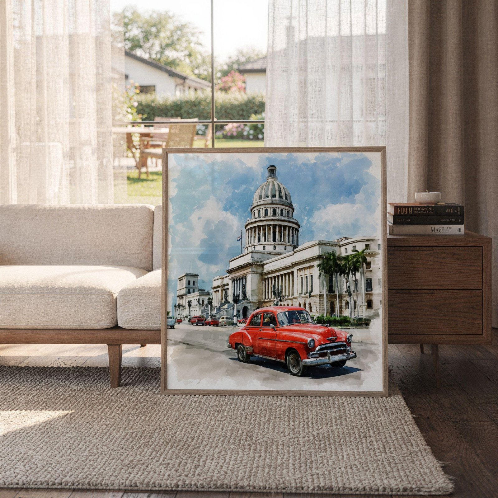 El Capitolio Havana Cuba Watercolor Print: Cuban Travel Art Poster Square - Image 6