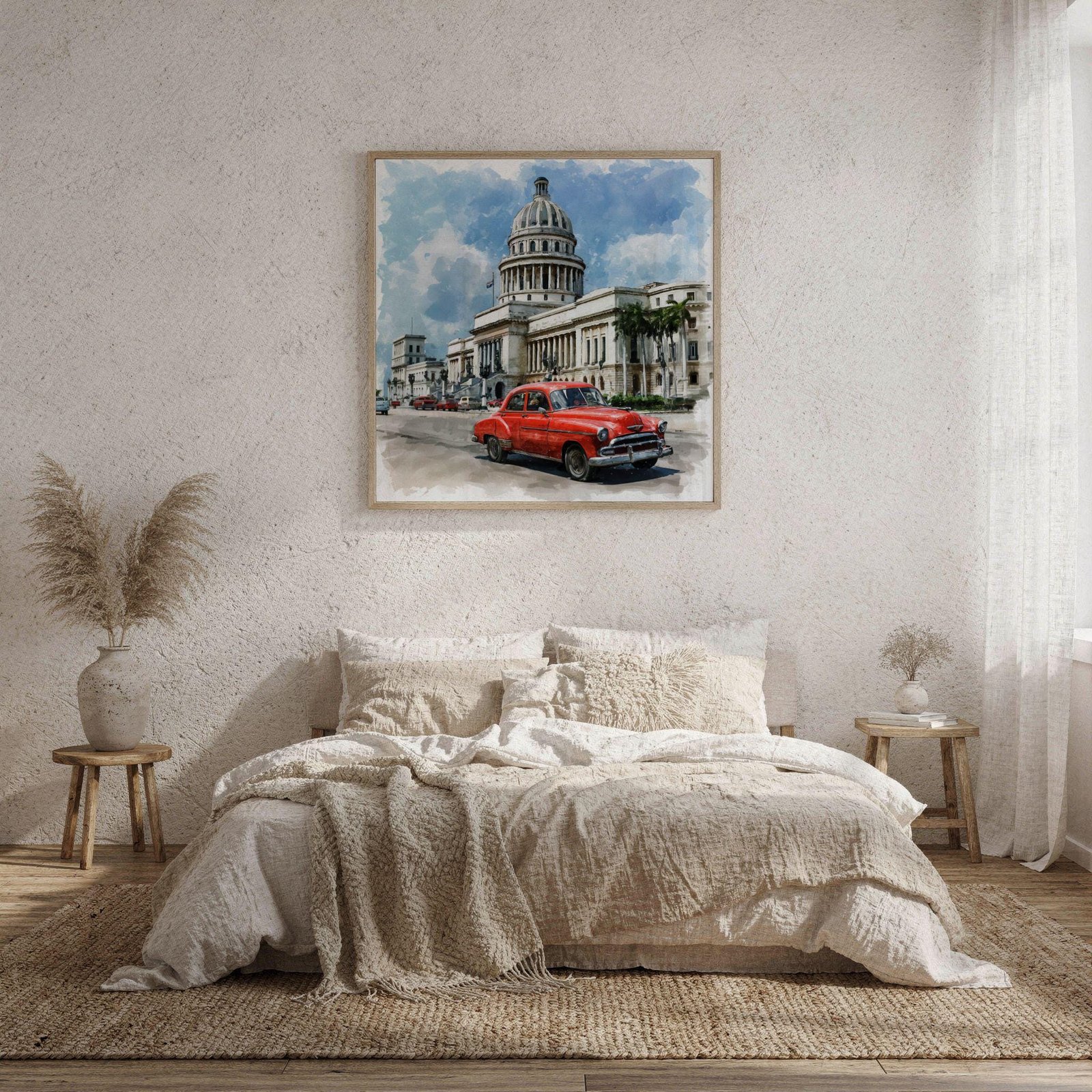 El Capitolio Havana Cuba Watercolor Print: Cuban Travel Art Poster Square - Image 9