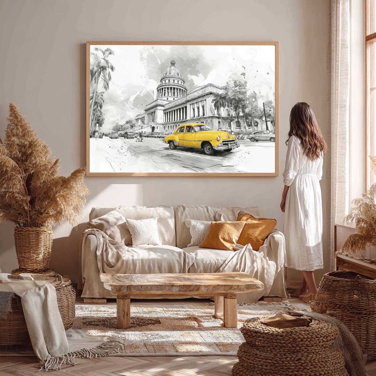 El Capitolio Havana Cuba Pencil Sketch Print: Cuban Travel Art Poster - Image 5