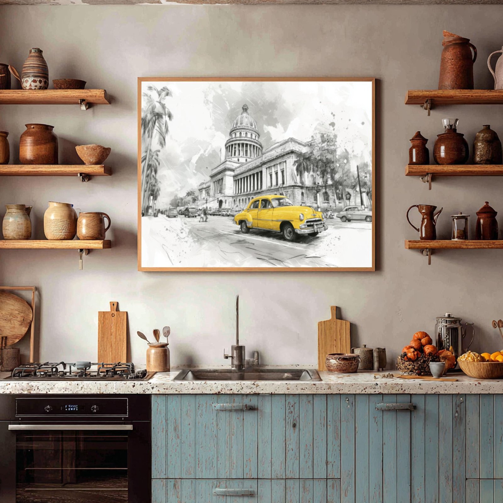 El Capitolio Havana Cuba Pencil Sketch Print: Cuban Travel Art Poster - Image 7