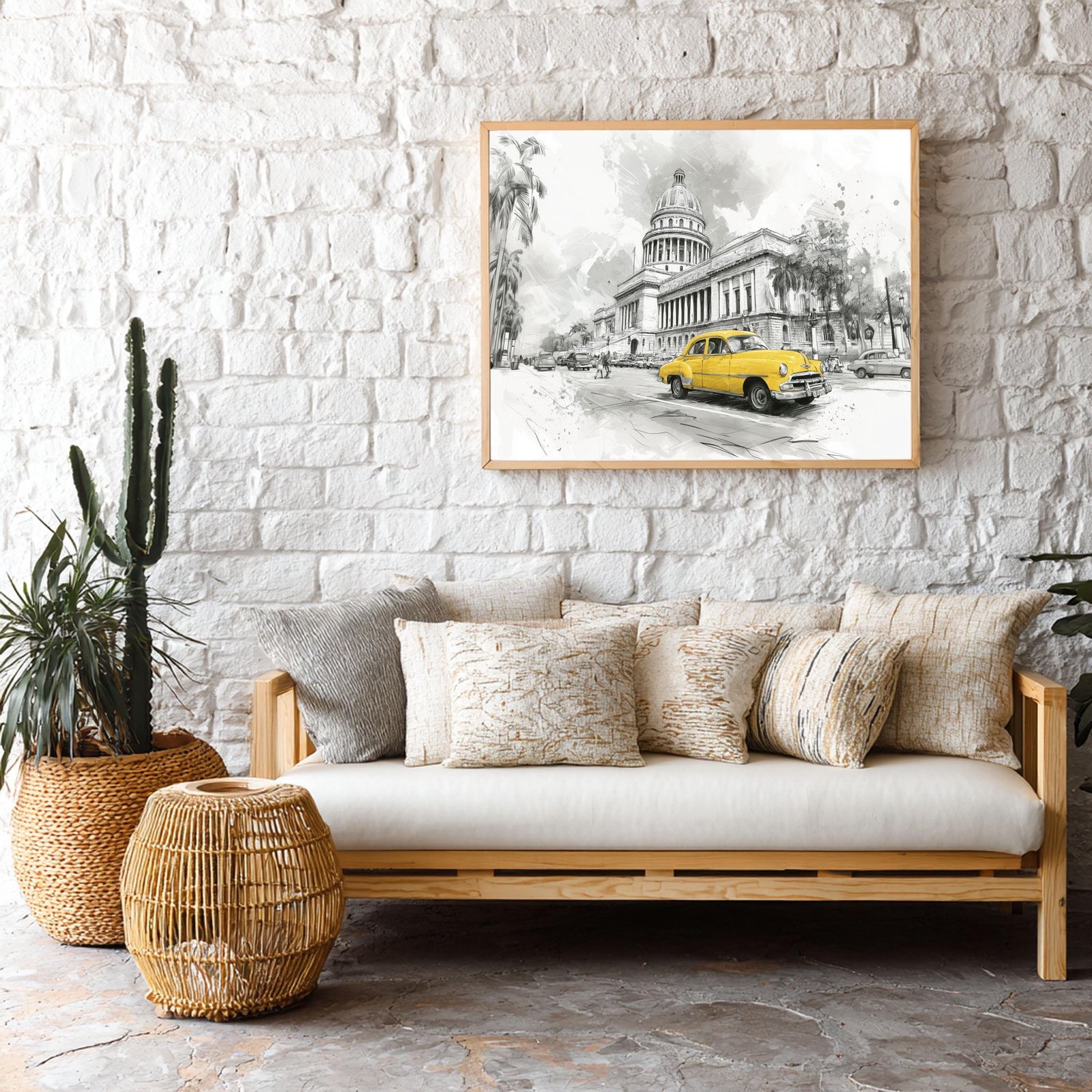 El Capitolio Havana Cuba Pencil Sketch Print: Cuban Travel Art Poster - Image 9