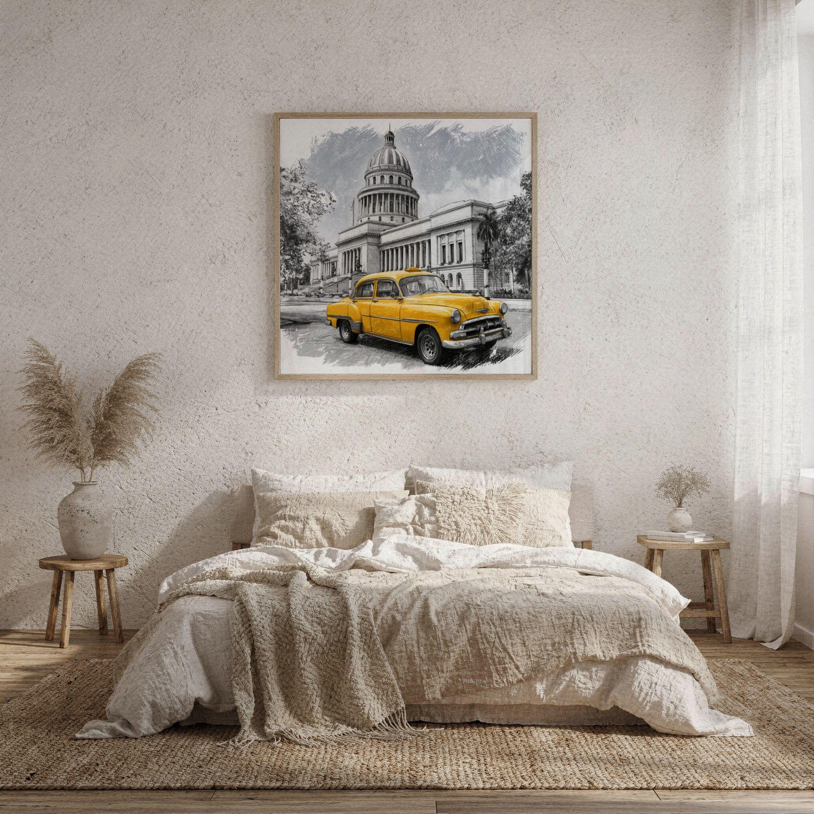 El Capitolio Havana Cuba Pencil Sketch Print: Cuban Travel Art Poster Square - Image 9