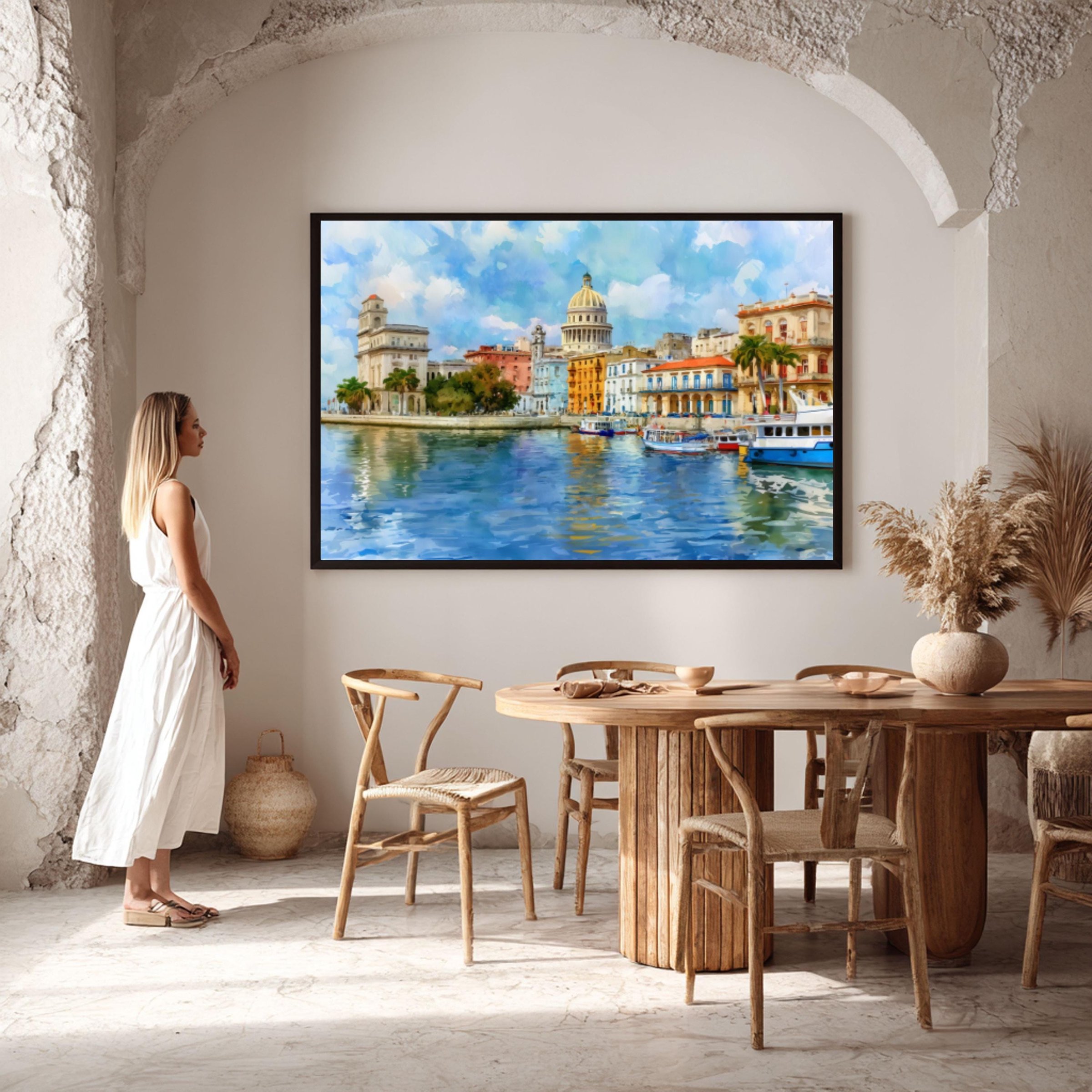 Old Havana Cuba Watercolor Print: Cuban Travel Art Poster - Image 6