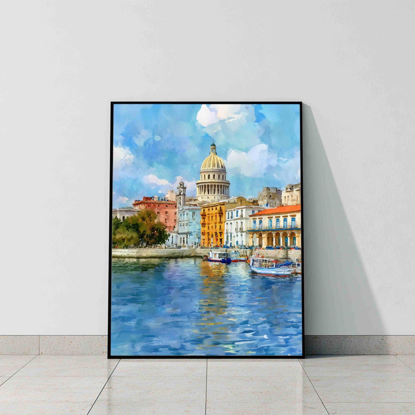 Havana Cuba Caribbean Watercolor Print: Travel Art Poster - Image 5