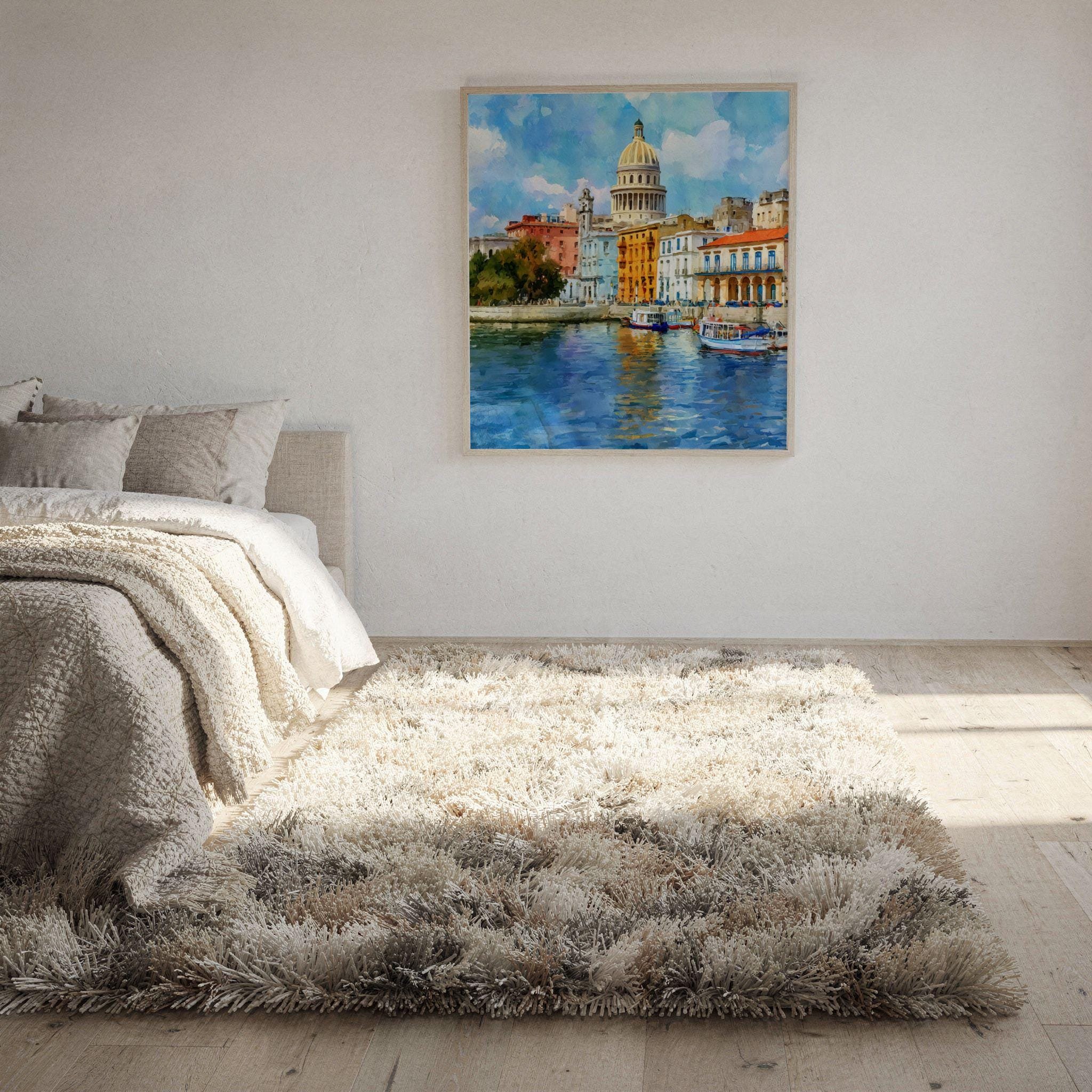 Old Havana Cuba Watercolor Print: Cuban Travel Art Poster Square - Image 10