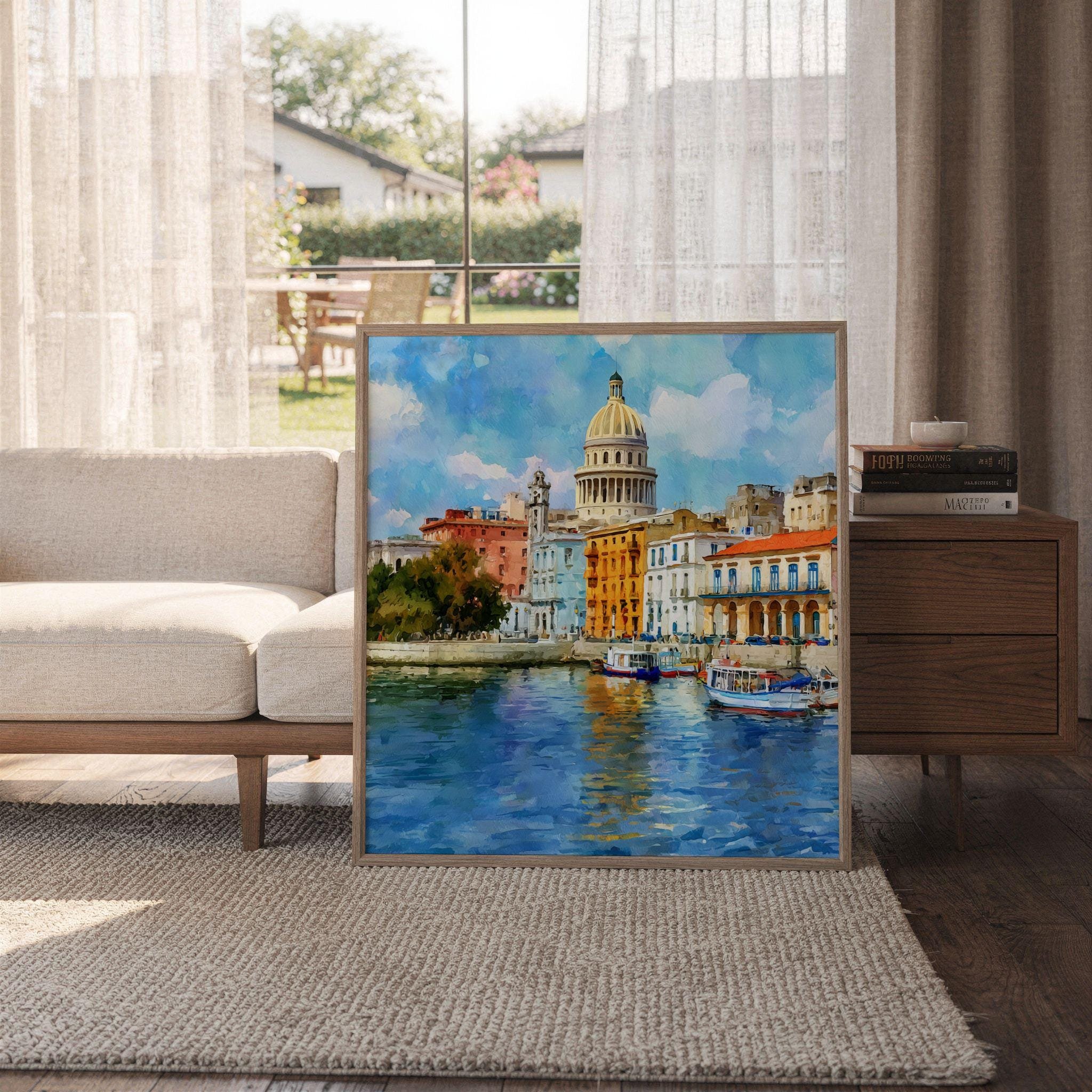 Old Havana Cuba Watercolor Print: Cuban Travel Art Poster Square - Image 6