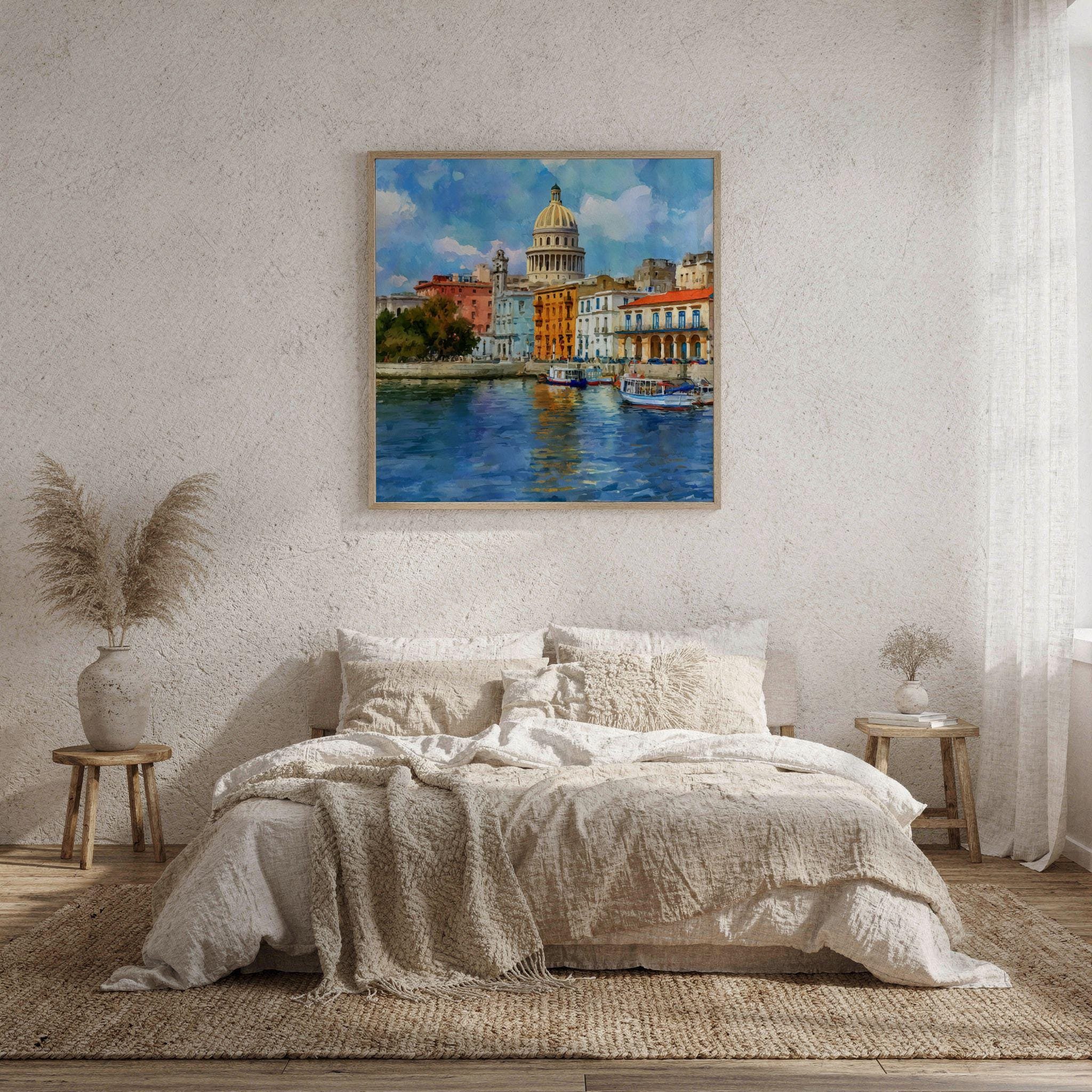 Old Havana Cuba Watercolor Print: Cuban Travel Art Poster Square - Image 9