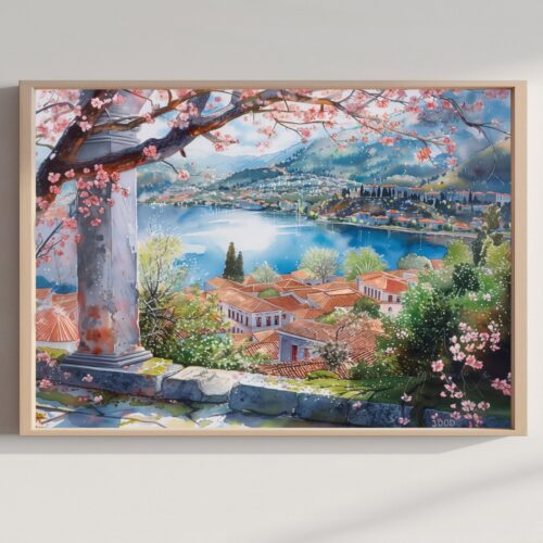 Ioannina Greece Watercolor Print: Greek Travel Art Poster