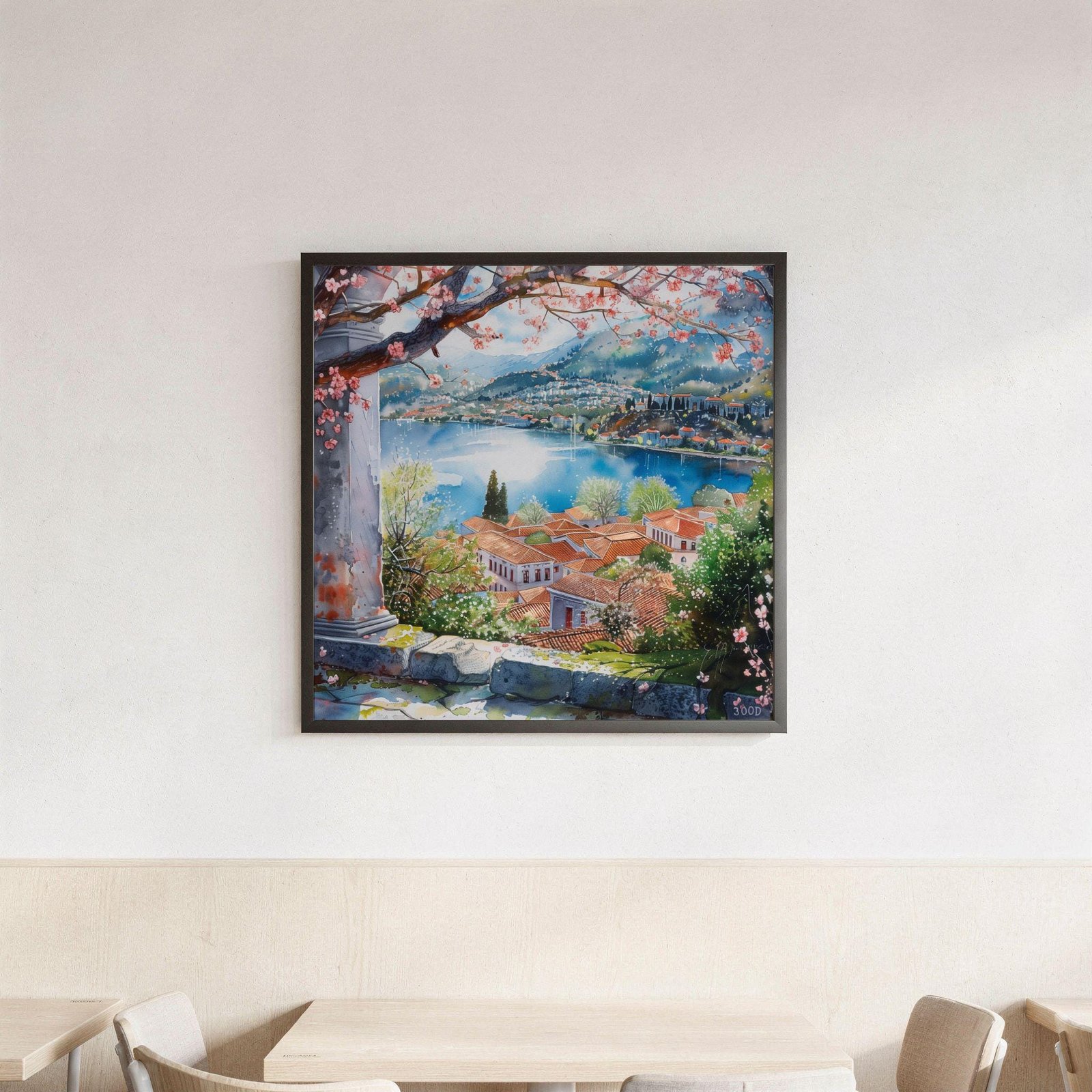Ioannina Greece Watercolor Print: Greek Travel Art Poster Square - Image 3