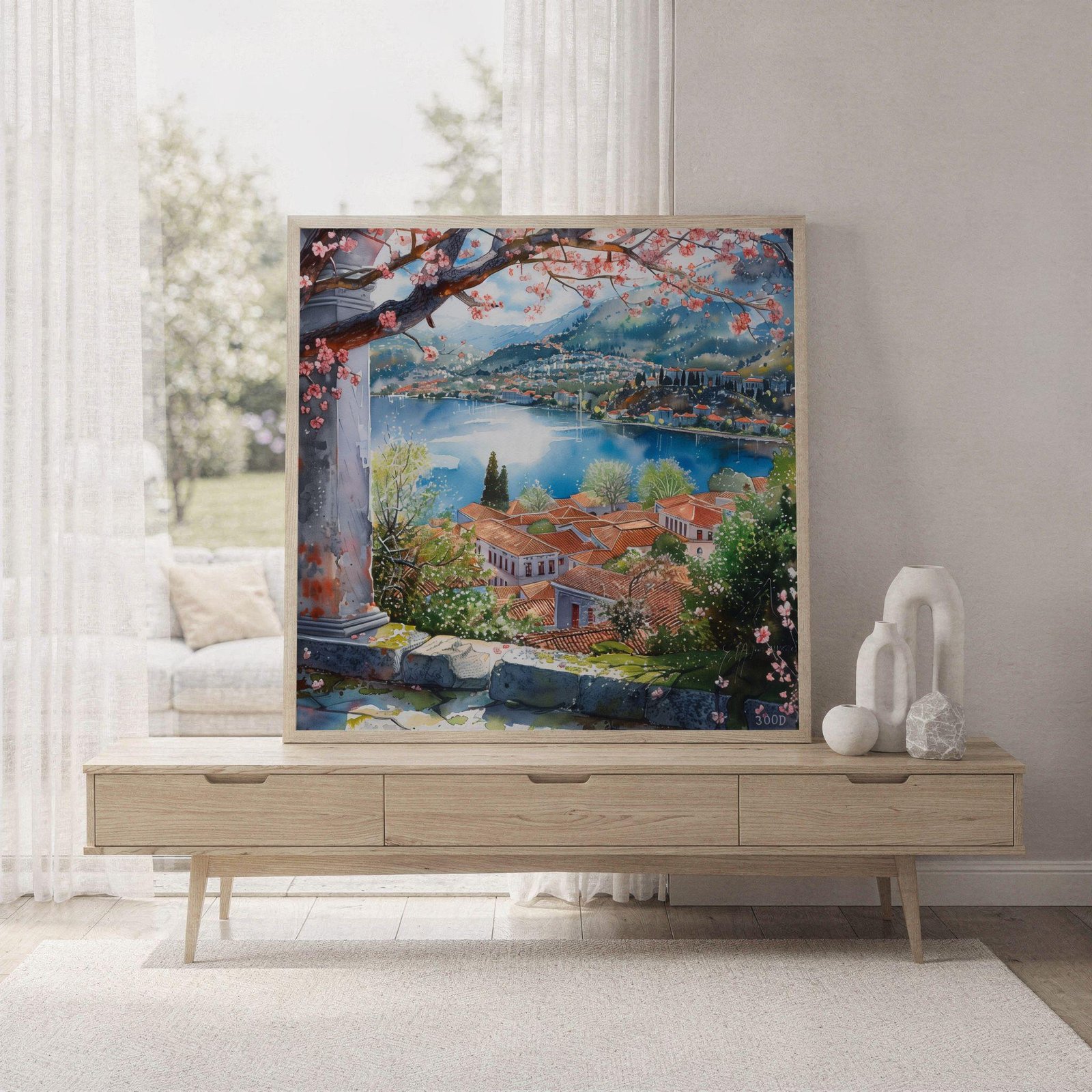 Ioannina Greece Watercolor Print: Greek Travel Art Poster Square - Image 7