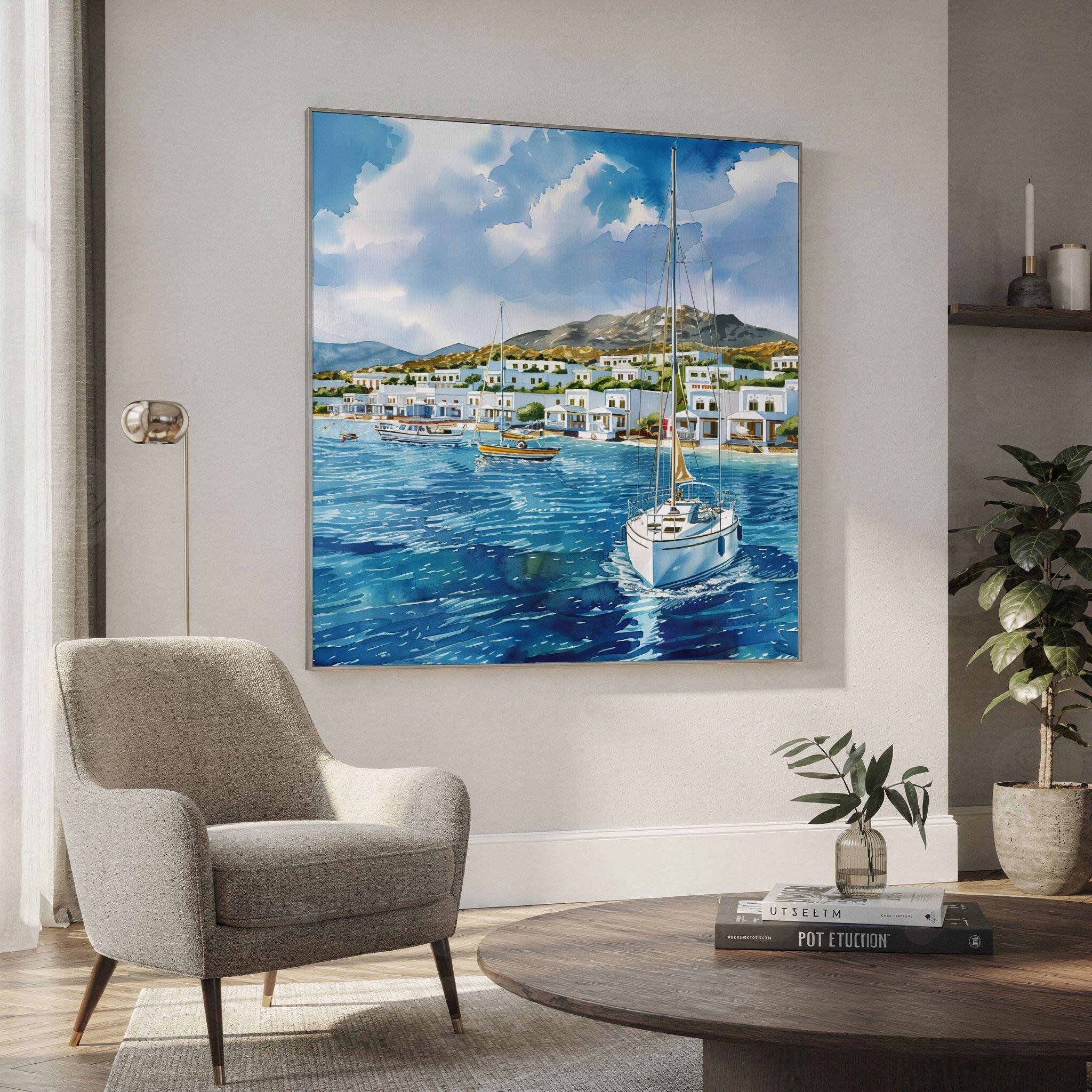 Kos Island Greece Watercolor Print: Greek Travel Art Poster Square - Image 2